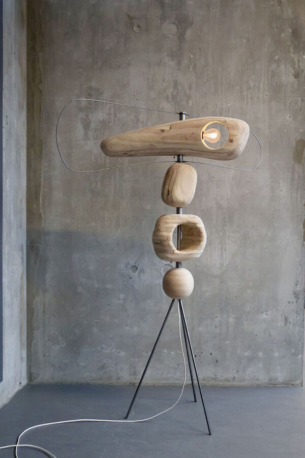 Abstract floor lamp. Photo. 
