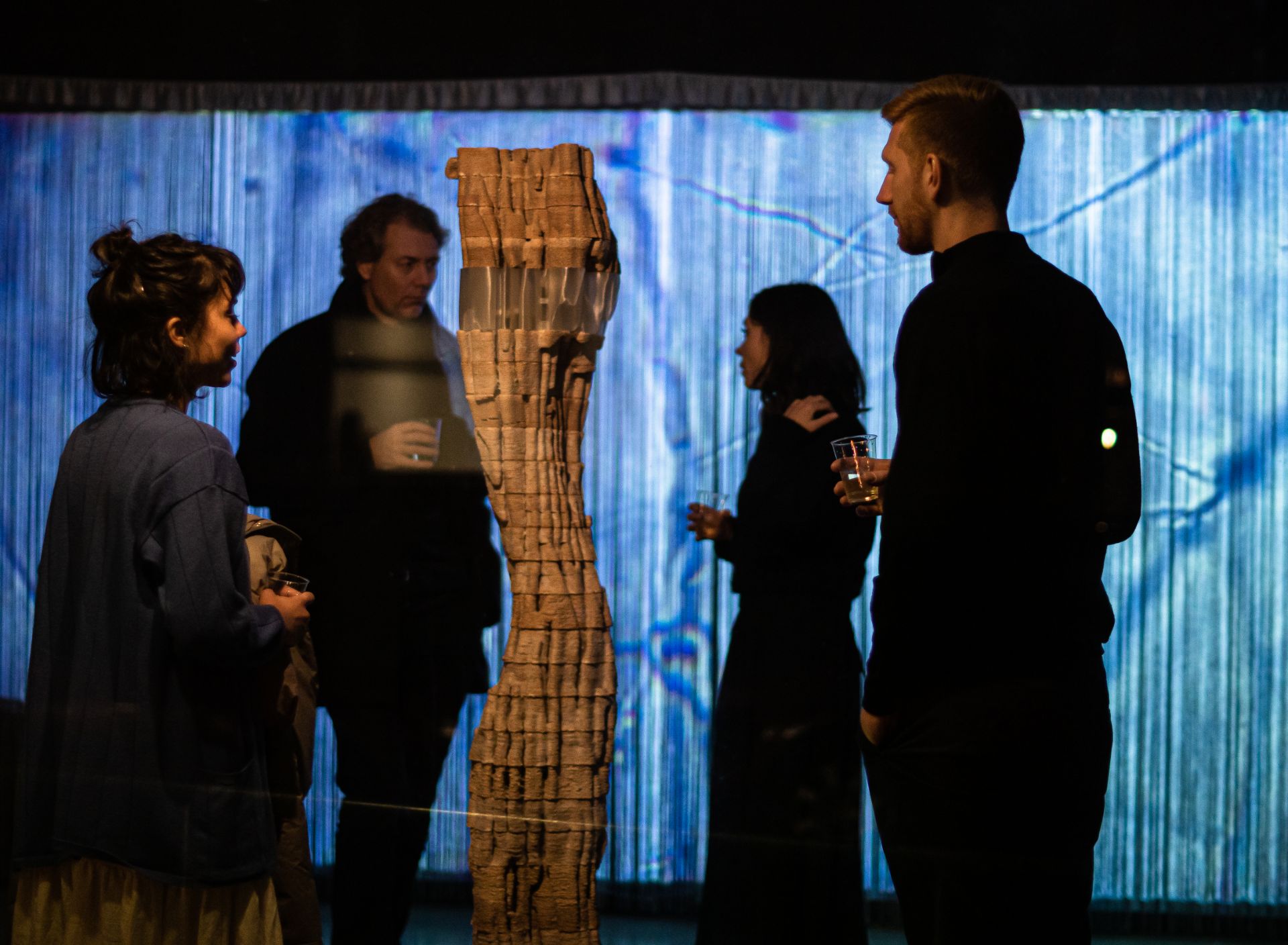 Phot from vernissage of Xenoikos, an exhibition at Spark gallery.
