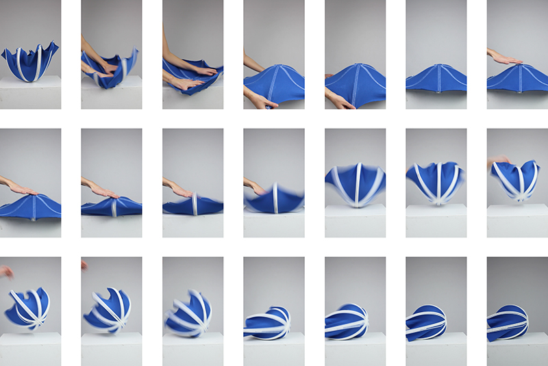 Collage of 4D-Printing Architectural Textiles. Photo.