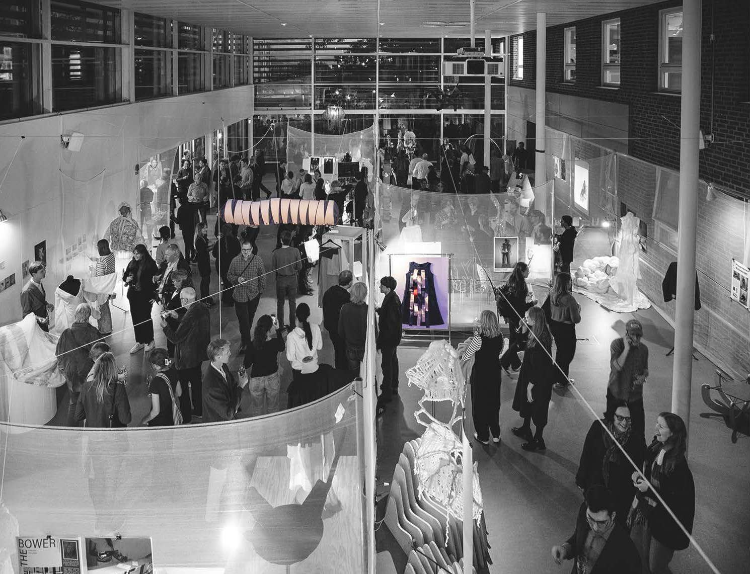 Exhibition Hall with people. Photo.