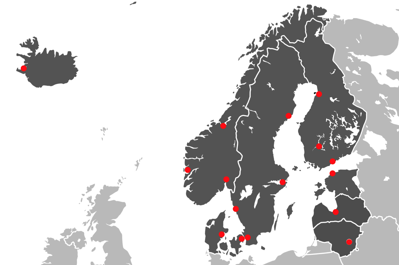 Map Baltic Network. Graphics.
